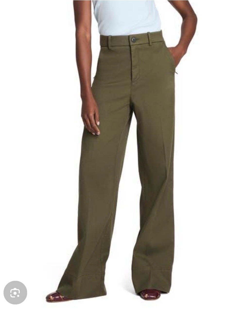 SPANX Olive Wide Leg Pants Petite
